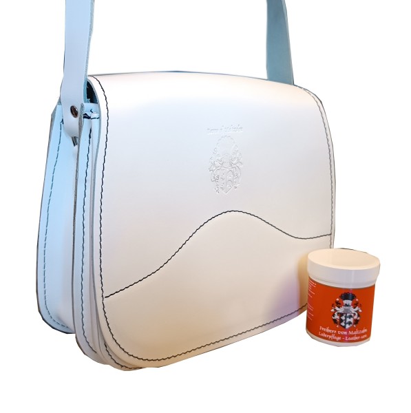 Damen Schultertasche THERESA aus weißem Bio-Leder Damen Schultertasche THERESA aus weißem Bio-Leder