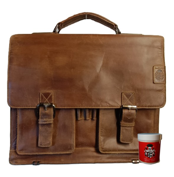 Große Aktentasche HEDIN aus Weideland-Leder - mit leichten Gebrauchsspuren Große Aktentasche HEDIN aus Weideland-Leder - mit leichten Gebrauchsspuren