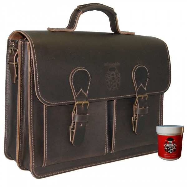 Aktentasche GALILEO aus braunem BIO-Leder Aktentasche GALILEO aus braunem BIO-Leder