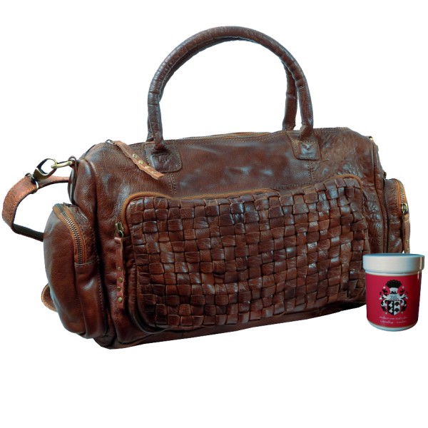 LandLeder Damen-Henkeltasche Businesstasche TORONTO aus braunem BIO-Leder LandLeder Damen-Henkeltasche Businesstasche TORONTO aus braunem BIO-Leder
