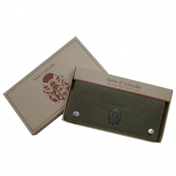 Damen Kettenbörse BETTENCOURT aus oliv-braunem Leder Damen Kettenbörse BETTENCOURT aus oliv-braunem Leder