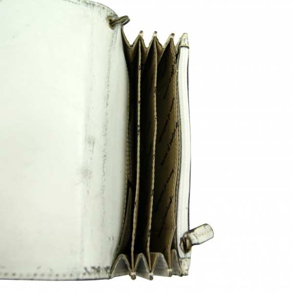 Weißes Portmonee Sacharow aus Leder Weißes Portmonee Sacharow aus Leder