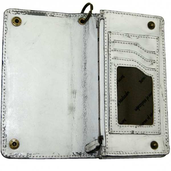 Bikerbörse Sacharow aus weißem Leder Bikerbörse Sacharow aus weißem Leder