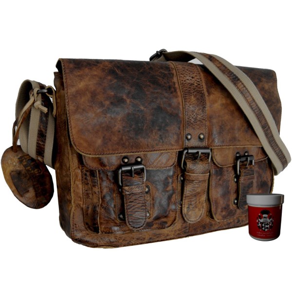 Schultertasche HALLEY aus braunem Leder Schultertasche HALLEY aus braunem Leder