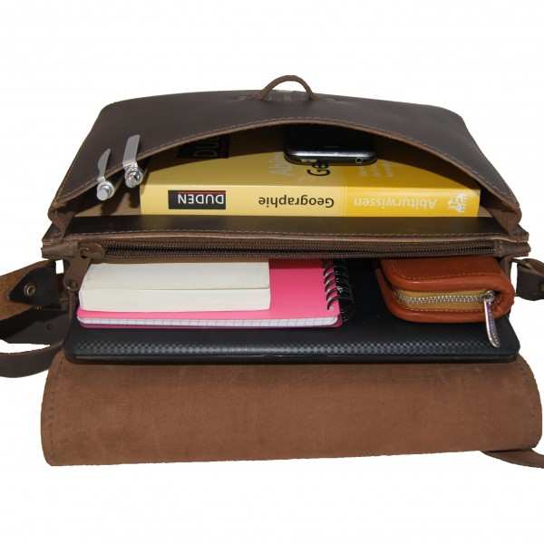 Kuriertasche Zuse 1 aus braunem Leder Kuriertasche Zuse 1 aus braunem Leder