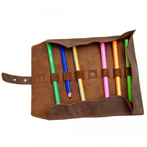 Stifteetui, Pencilcase HOMER aus braunem Leder Stifteetui, Pencilcase HOMER aus braunem Leder