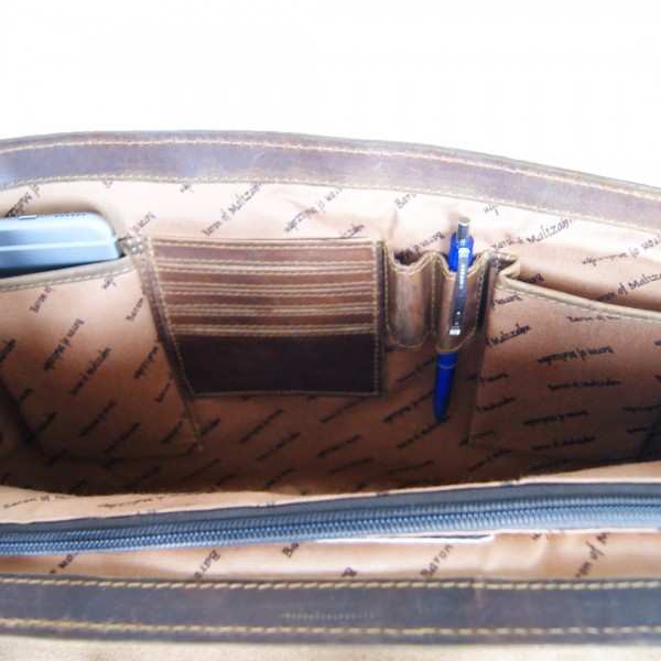 Aktentasche Leder braun Handyfach 645 Aktentasche Leder braun Handyfach 645