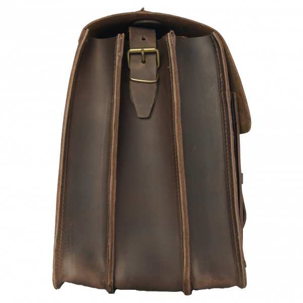 Schultasche aus braunem Bio-Leder Schultasche aus braunem Bio-Leder