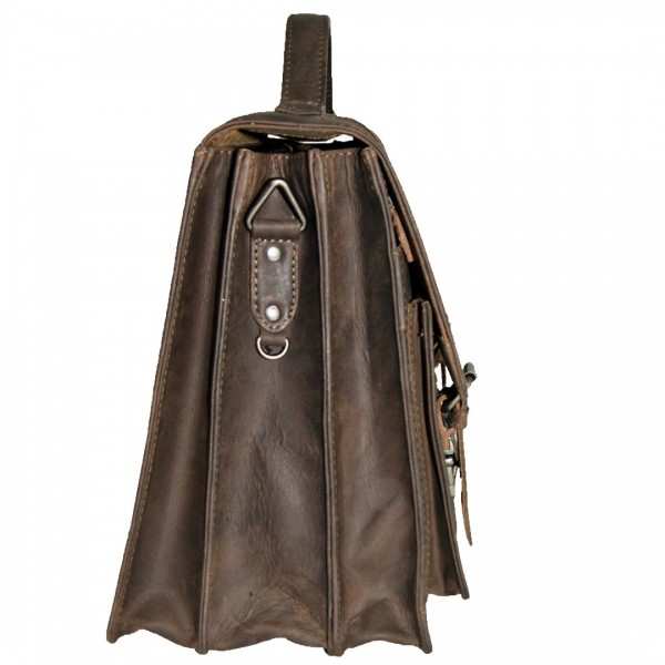 Aktentasche Leder dunkelbraun Seitenansicht 1001d Aktentasche Leder dunkelbraun Seitenansicht 1001d