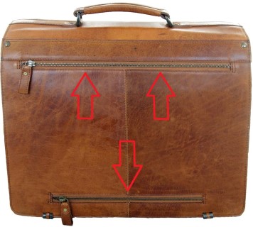 Aktentasche braun mit Trolleyhalterung