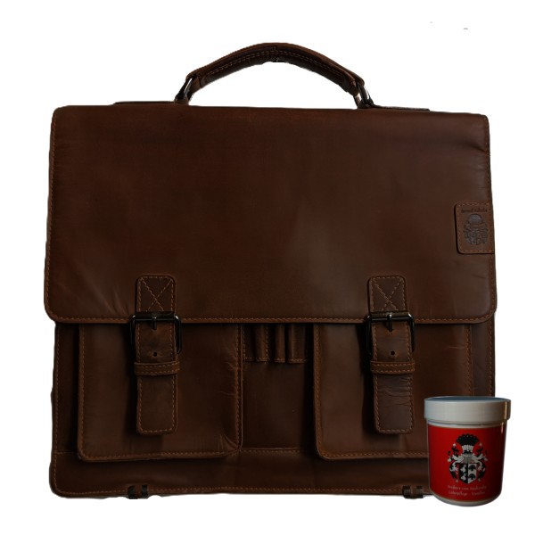 Große Aktentasche HEDIN aus Weideland-Leder - mit leichten Gebrauchsspuren Große Aktentasche HEDIN aus Weideland-Leder - mit leichten Gebrauchsspuren