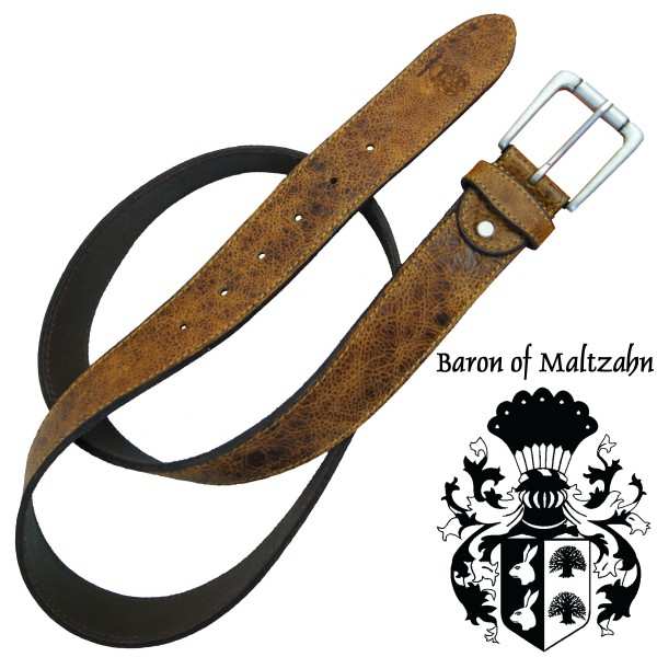 Herrengürtel JUPITER aus braunem Leder 4 cm Herrengürtel JUPITER aus braunem Leder 4 cm