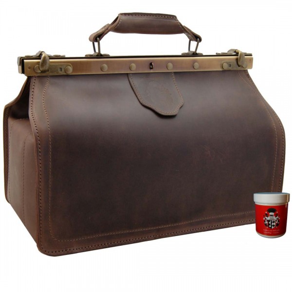 Hebammentasche aus braunem Leder Hebammentasche aus braunem Leder