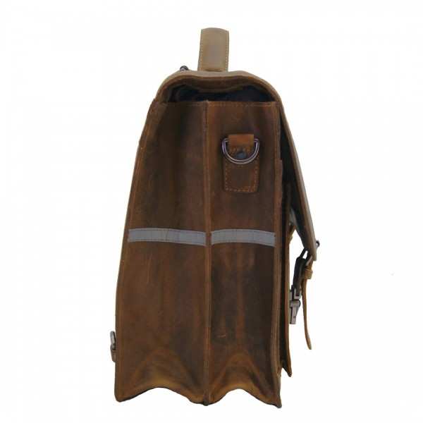 Braune Schulranzen Aktentasche Leder Leuchtstreifen 609 Braune Schulranzen Aktentasche Leder Leuchtstreifen 609