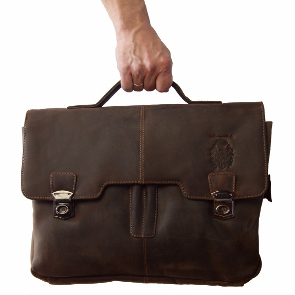 Aktenmappe BRAHE aus braunem Leder Aktenmappe BRAHE aus braunem Leder