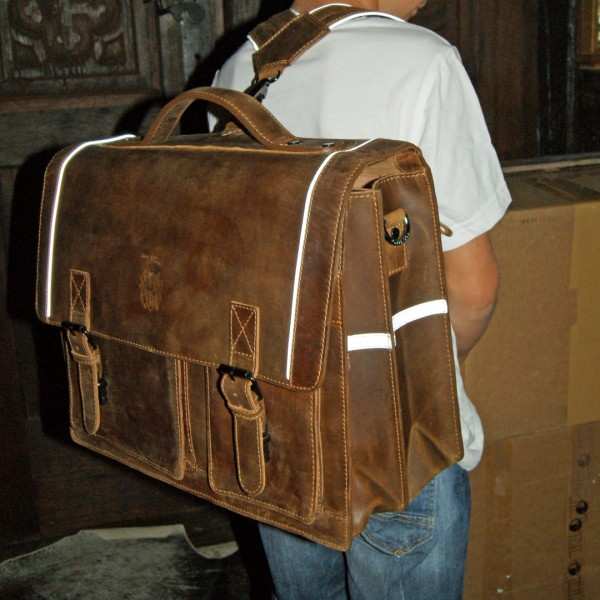 Braune Schulranzen Aktentasche Leder Rückenberiemung 609 Braune Schulranzen Aktentasche Leder Rückenberiemung 609