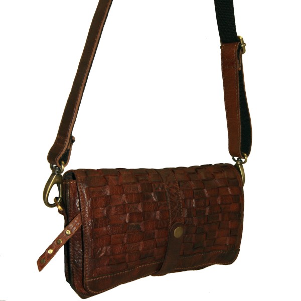 LandLeder Damen-Handtasche Schultertasche NEW YORK aus braunem Rindleder LandLeder Damen-Handtasche Schultertasche NEW YORK aus braunem Rindleder