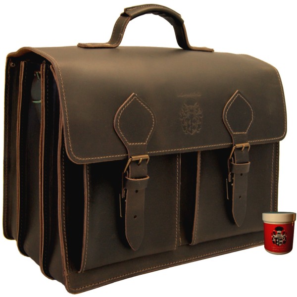 Große Aktentasche EINSTEIN 1.0 aus braunem Leder Große Aktentasche EINSTEIN 1.0 aus braunem Leder