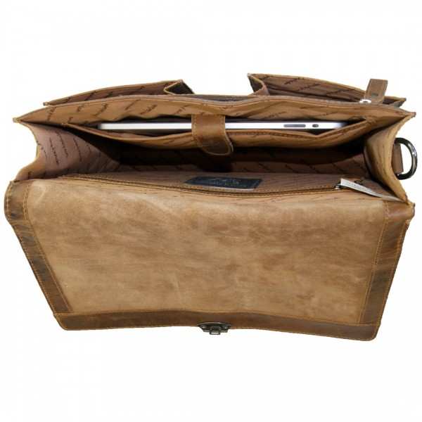 Dicke Aktenmappe Leder braun mit iPad Fach 1107 Dicke Aktenmappe Leder braun mit iPad Fach 1107