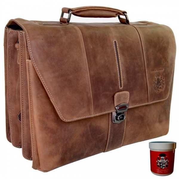 Große Aktentasche Leder braun Brecht1430 Große Aktentasche Leder braun Brecht1430