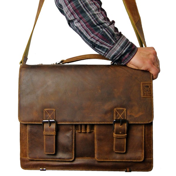 Große Aktentasche HEDIN aus Weideland-Leder - mit leichten Gebrauchsspuren Große Aktentasche HEDIN aus Weideland-Leder - mit leichten Gebrauchsspuren