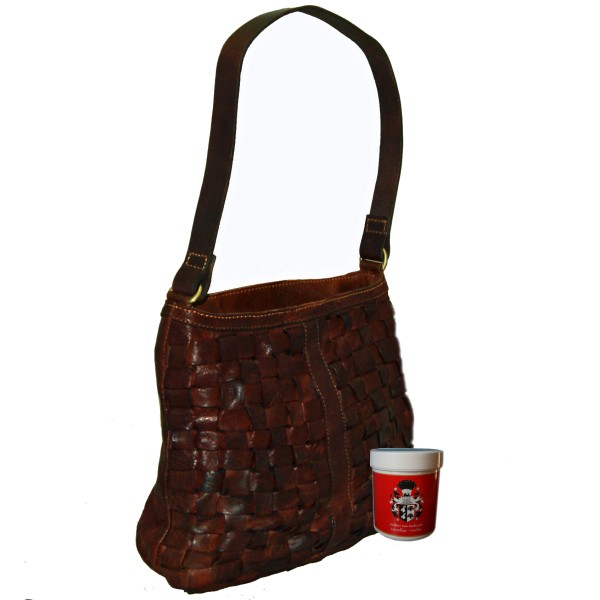 LandLeder Damen-Schultertasche WIEN aus geflochtenem Leder LandLeder Damen-Schultertasche WIEN aus geflochtenem Leder