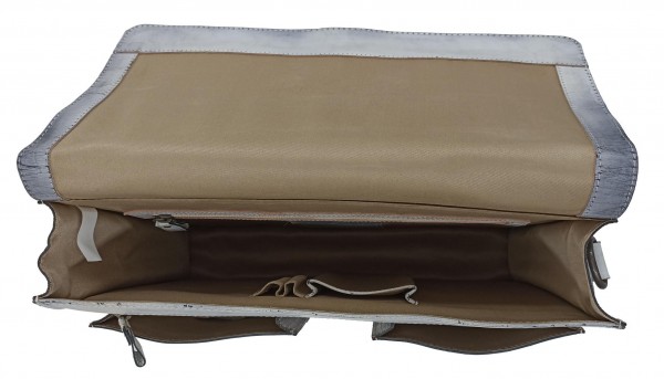 Collegemappe SPARTAKUS aus altweißem Leder - Einzelstück / Unikat Collegemappe SPARTAKUS aus altweißem Leder - Einzelstück / Unikat